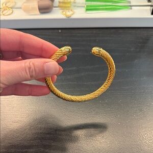 Gold Twisted Rope Cuff Bracelet - Women